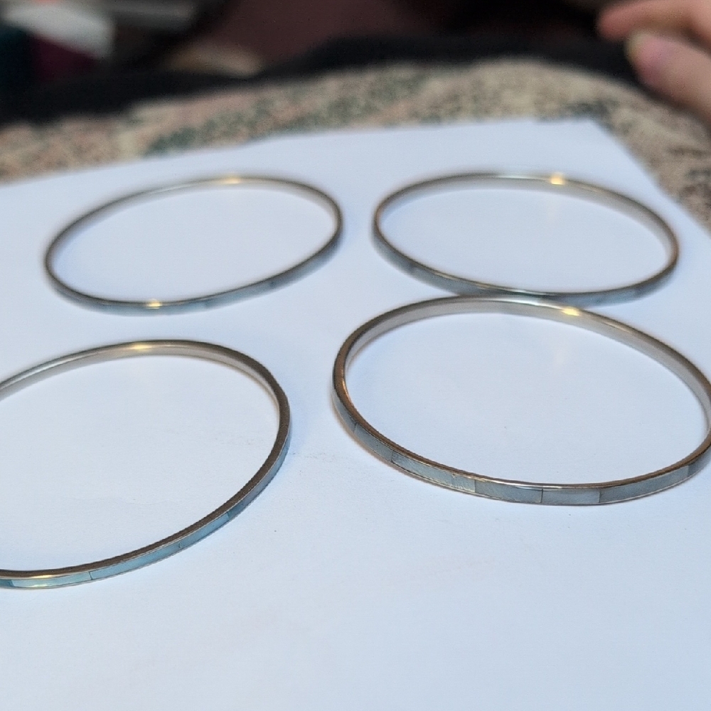 Elegant Silver Bangle Set